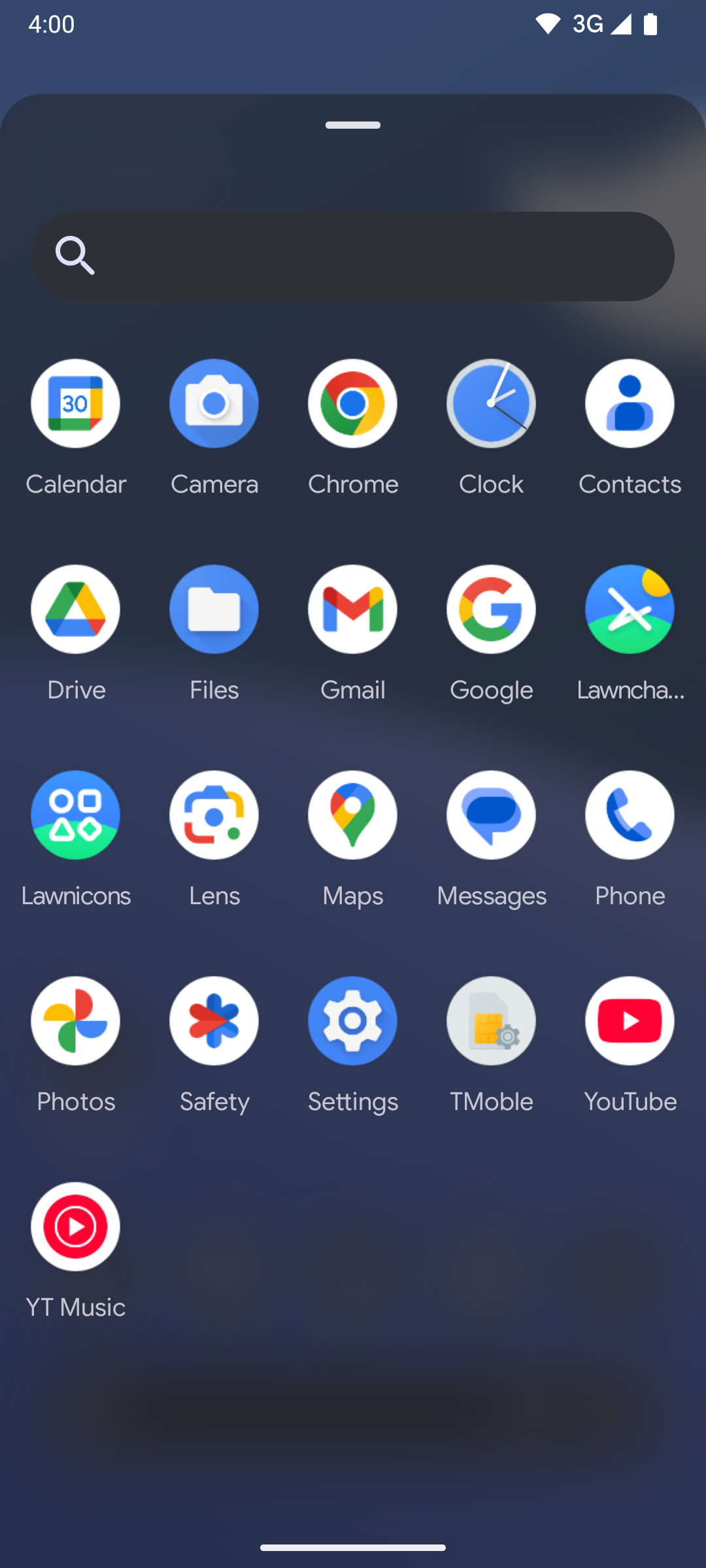 Phone app drawer screenshot