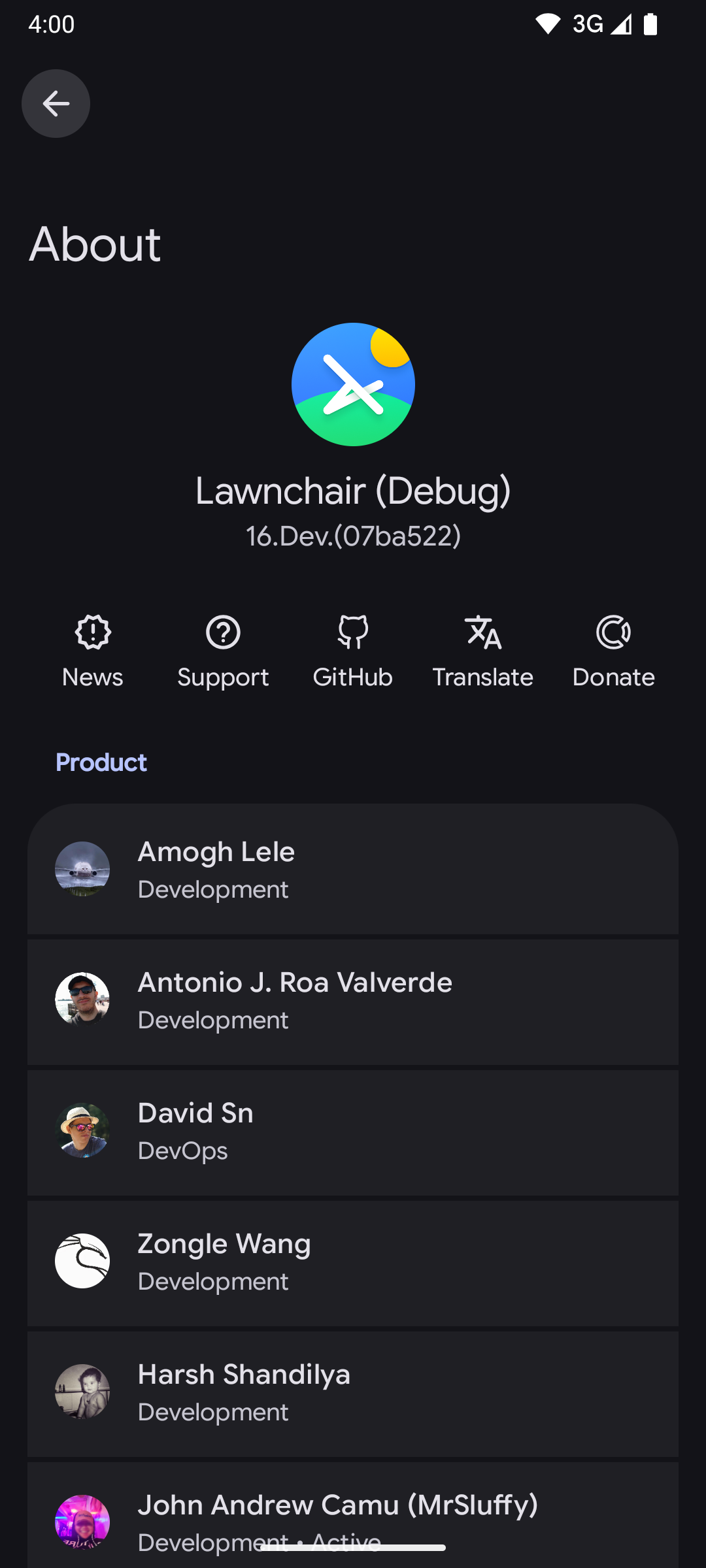 Phone settings screenshot